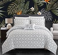 Vista 12 de Chic Home Angel - Juego de funda de edredón reversible de 4 piezas, 100% algodón, estampado geométrico bohemio, color rosa Queen