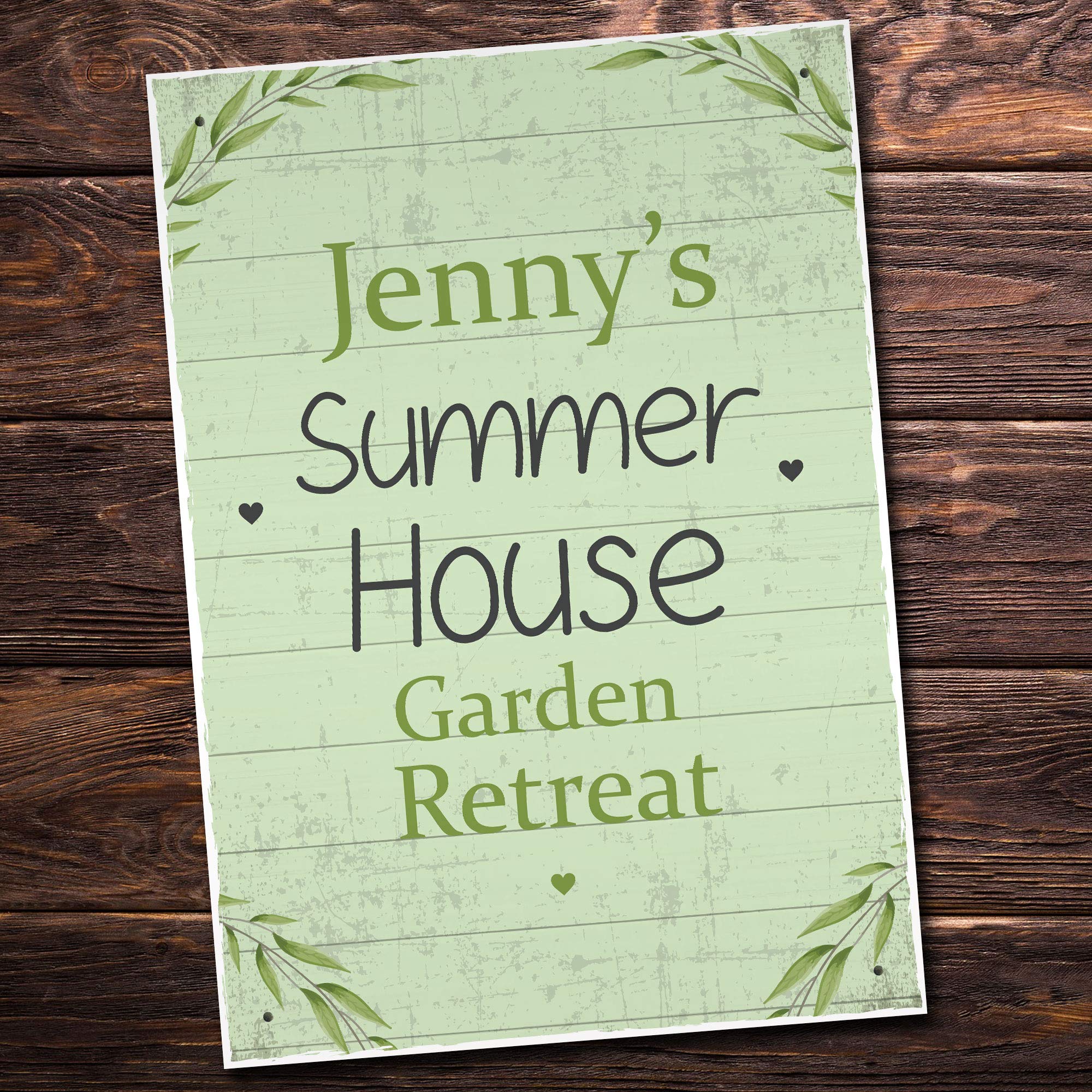 Red Ocean Summer House Personalised Plaque Hanging Garden Shed Sign Gift For Her Him