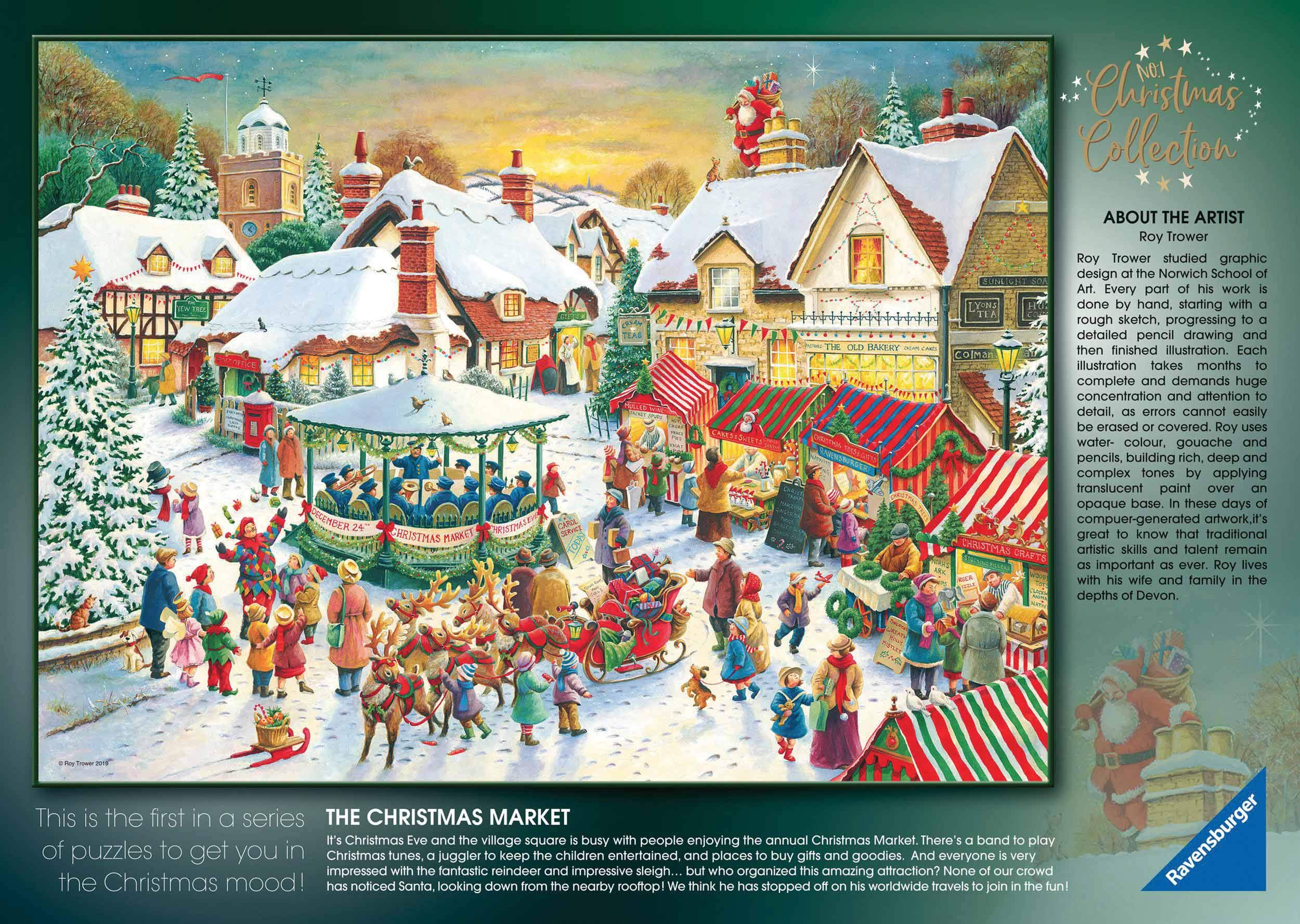Ravensburger Collection N°1 Market & Santa's Christmas Supper 2 x 500 pièces Puzzles pour Adultes et Enfants à partir de 10 Ans
