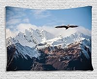 Vista 130 de Ambesonne Tapiz de naturaleza, silueta de oso salvaje en el bosque de la selva en la noche oscura, ilustración para colgar en la pared para Verde