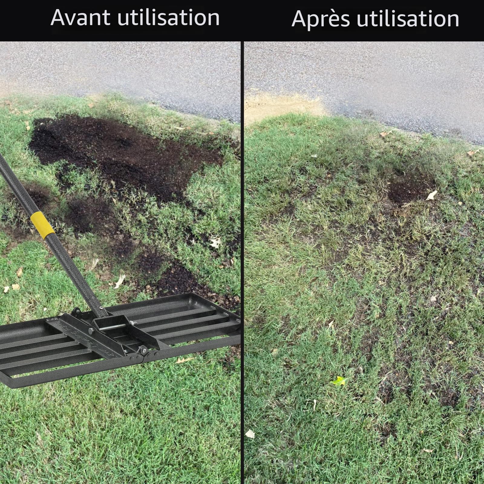 Rateau Nivellement Râteau De Nivellement De Pelouse, Outil De Nivellement  Robuste Pour Sol De Jardin Ou Surfaces De Rateau De Nivellement Pelouse