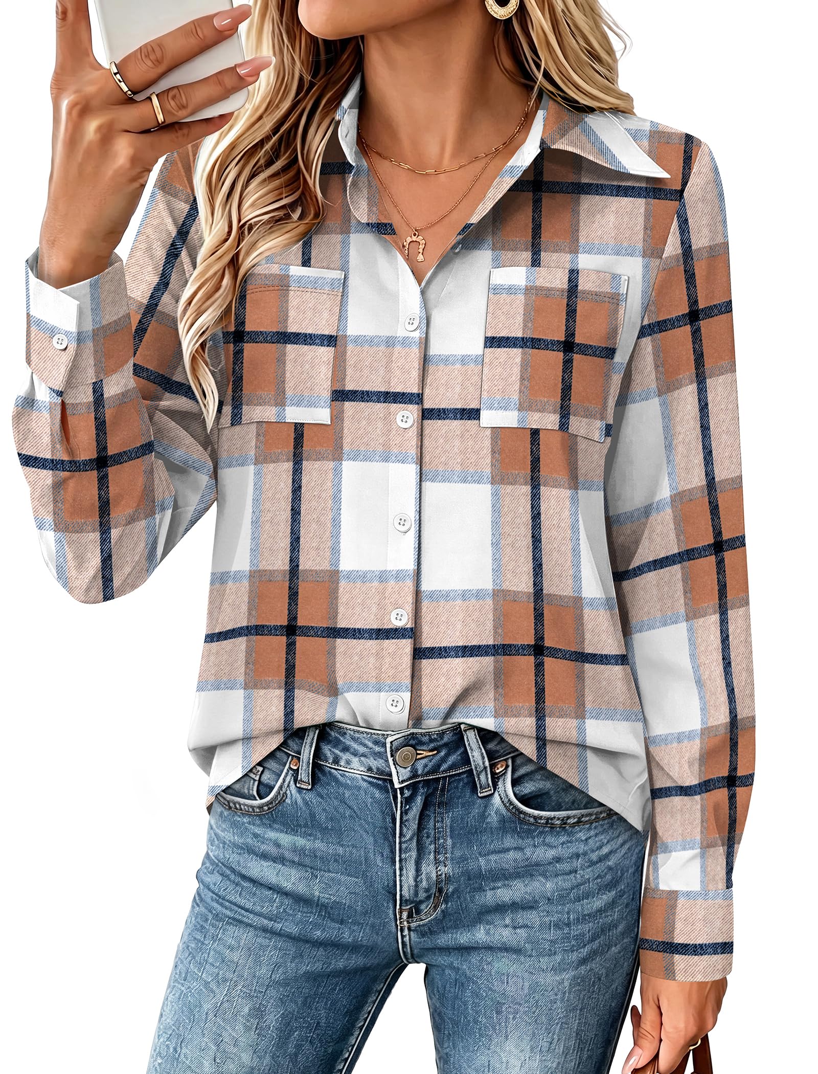 Sampeel Womens Button Down Shirts