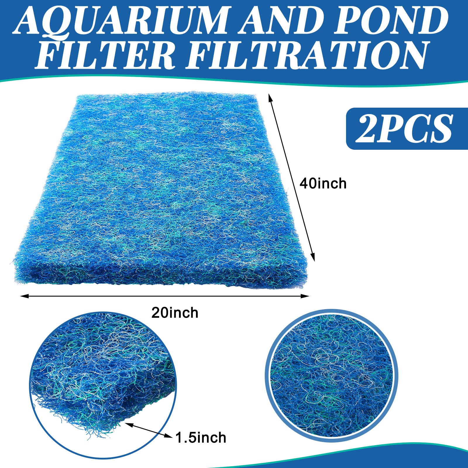 Koi-Teich Filterpad – 45,7 X 91,4 Cm, Dick & Wiederverwendbar, Für Aquarien & Gartenteiche