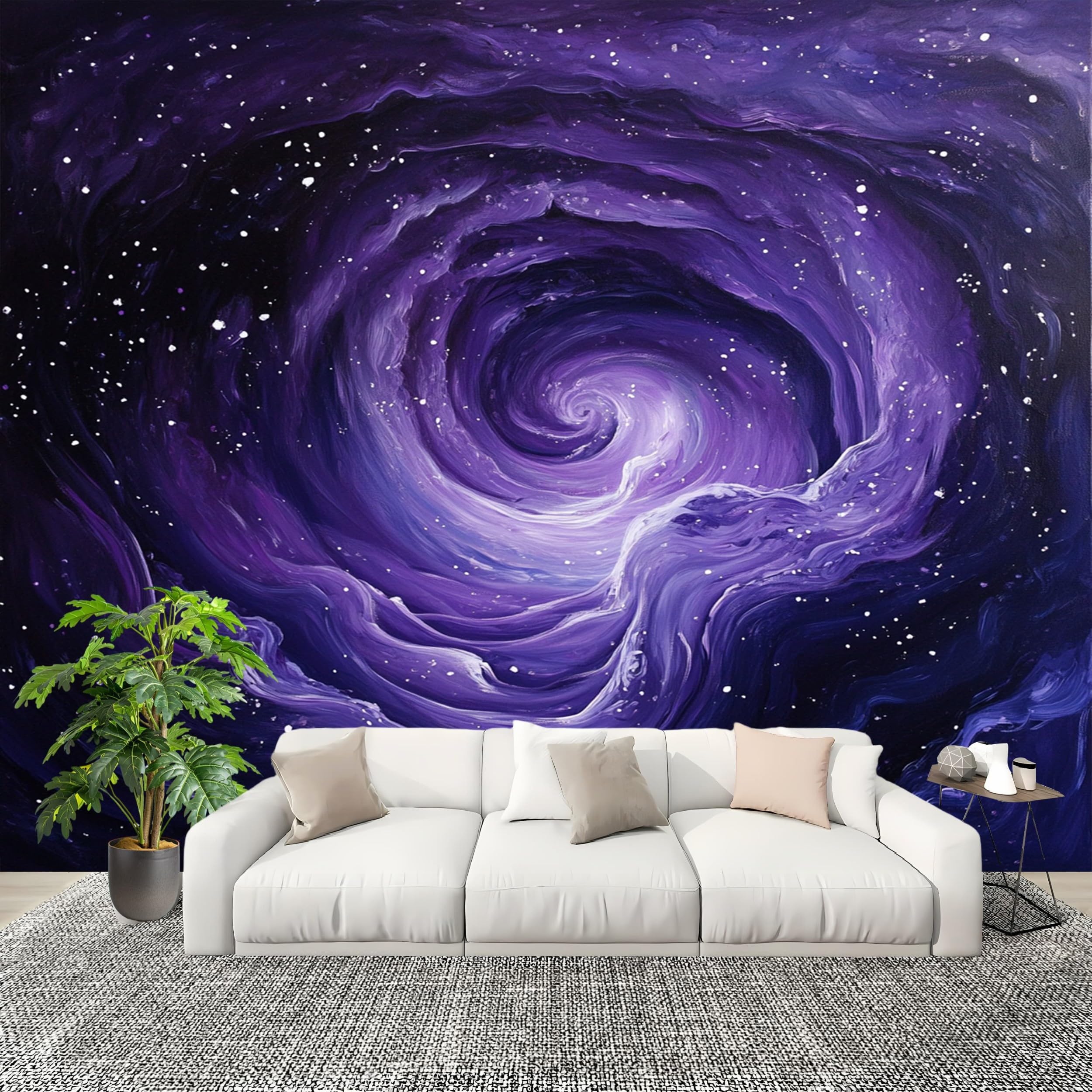 Panoramiczna fototapeta 3D Vortex gwiaździste niebo płyn plakat tapeta z włókniny fioletowa, panoramiczny gobelin do salonu, dekoracja ścienna biuro pokój dziecięcy 350x256 cm