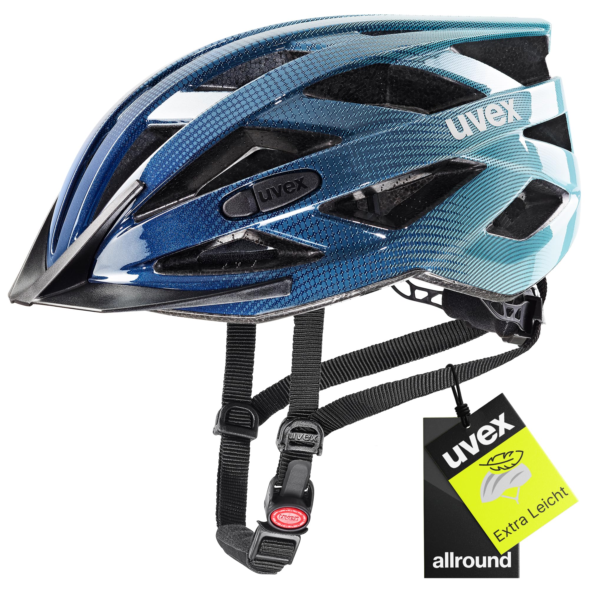 uvex i-vo - Leichter Allround-Helm für Damen und Herren - individuelle Größenanpassung - deep Space - Aqua - 56-60 cm