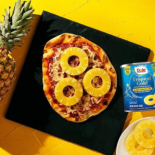 Miniatura 6 de Dole Fruta Enlatada, Rodajas de Piña Tropical Gold en Jugo de Piña 100%, Sin Gluten, Productos Básicos de Despensa, Sin Azúcar Añadido, 15.25 Oz,