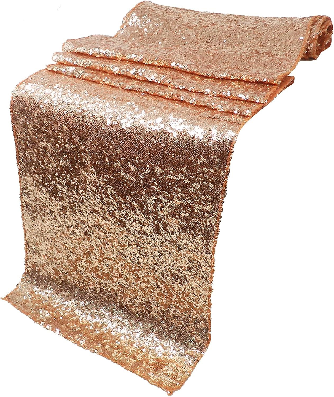 13" x 108" Glitter Sequin Table Runner,Wedding Banquet Kitchen Decoration(Pack of 9,Ivory)