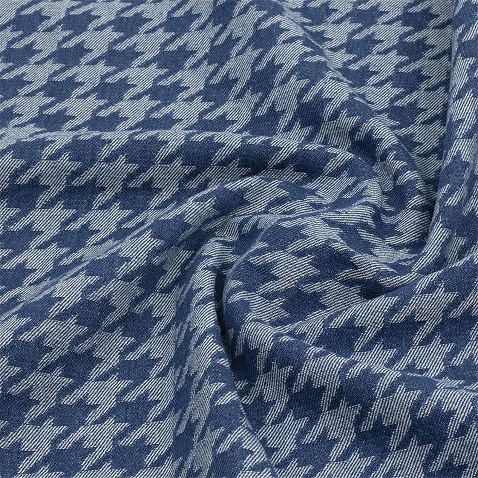 Tela Vaquera De AlgodóN Jacquard Denim Retro lavado a mano Diy bolso abrigo falda venta al por mayor ropa costura Material de algodón puro Tela De Costura(Color 1)