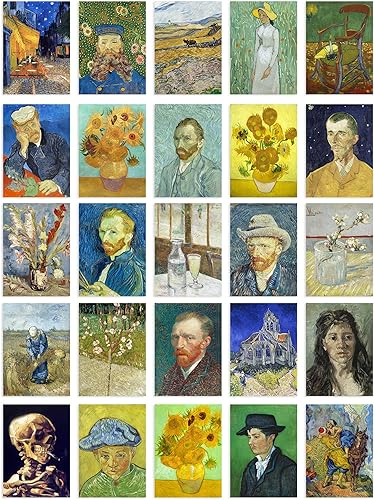 Miniatura 2 de Artery8 Juego de 50 piezas de collage estético de Vincent Van Gogh, pinturas artísticas para pared, paquete A6 de 5.8 x 4.1 in (5,8 x 4,1),