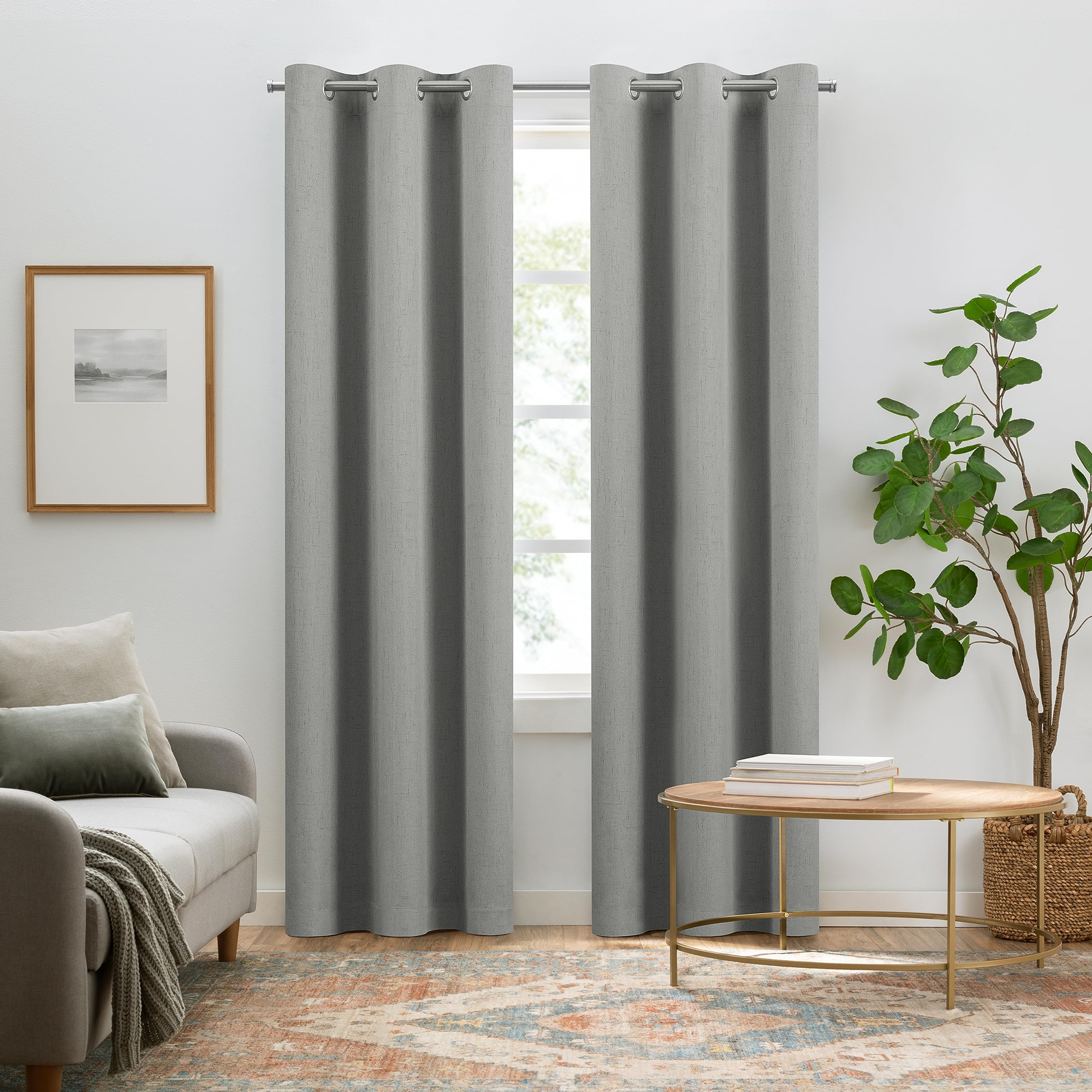 Cortinas opacas de lino Pembroke para salón y dormitorio íntimo