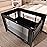 Dream On Me Zazzy Portable Playard with Bassinet in Black, Lightweight Packable and Easy Setup Baby Playard with Mattress and Travel Bag