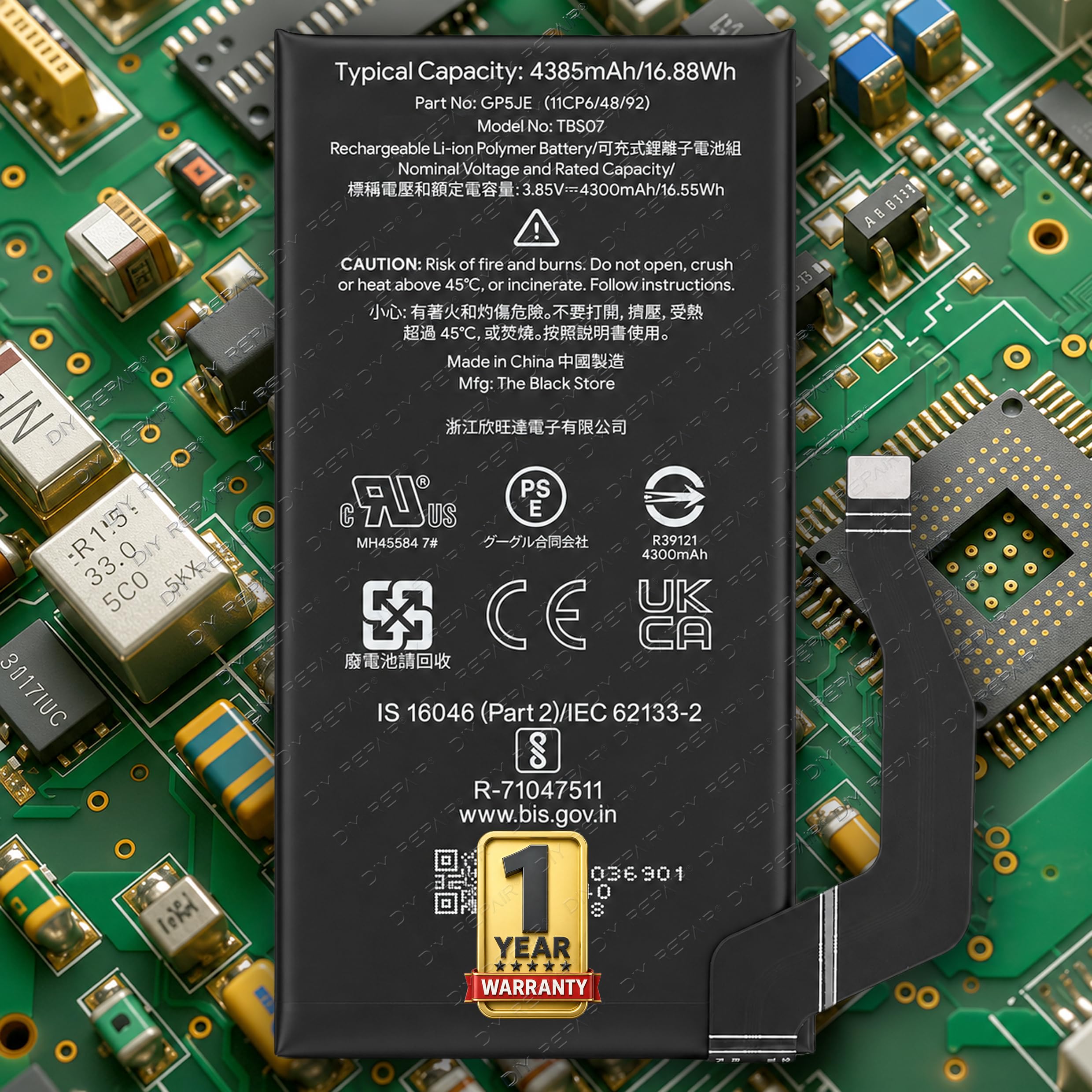 Original GP5JE 4385mAh Battery for Google Pixel 7a GWKK3, GHL1X, G0DZQ, G82U8 with 1 Year Warranty* (Coral, GWKK3)-image-10