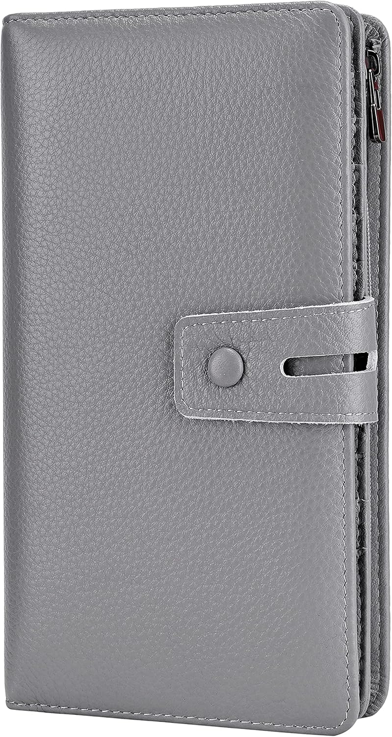 Itslife Womens Wallet,Large Capacity RFID Blocking Leather Wallets Credit Cards Organizer Ladies Wallet with Checkbook Holder