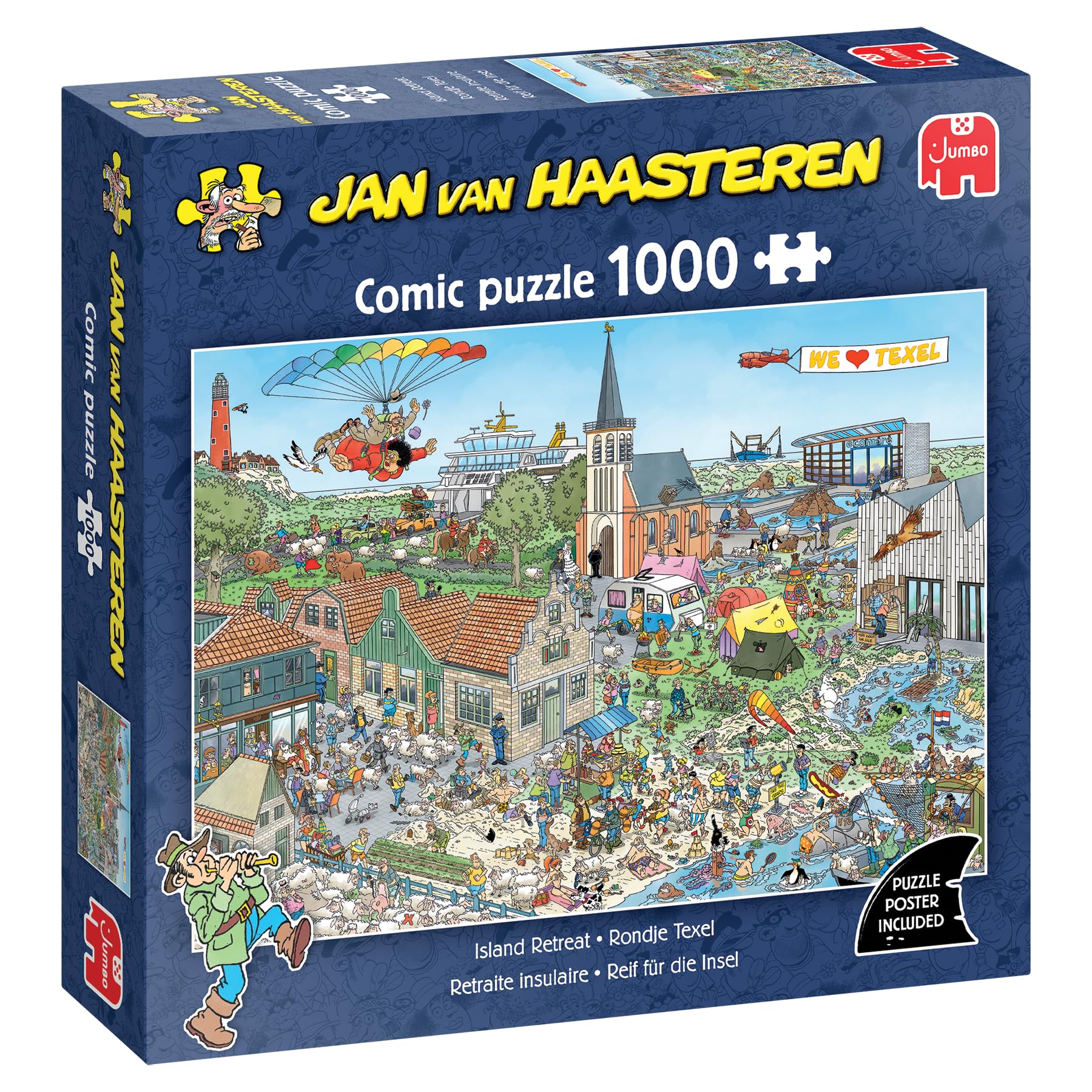Jan Van Haasteren - JVH - Retraite Insulaire - Island Retreat - Puzzle Adulte - Carton 100% recyclé - 1000 pièces - Jumbo