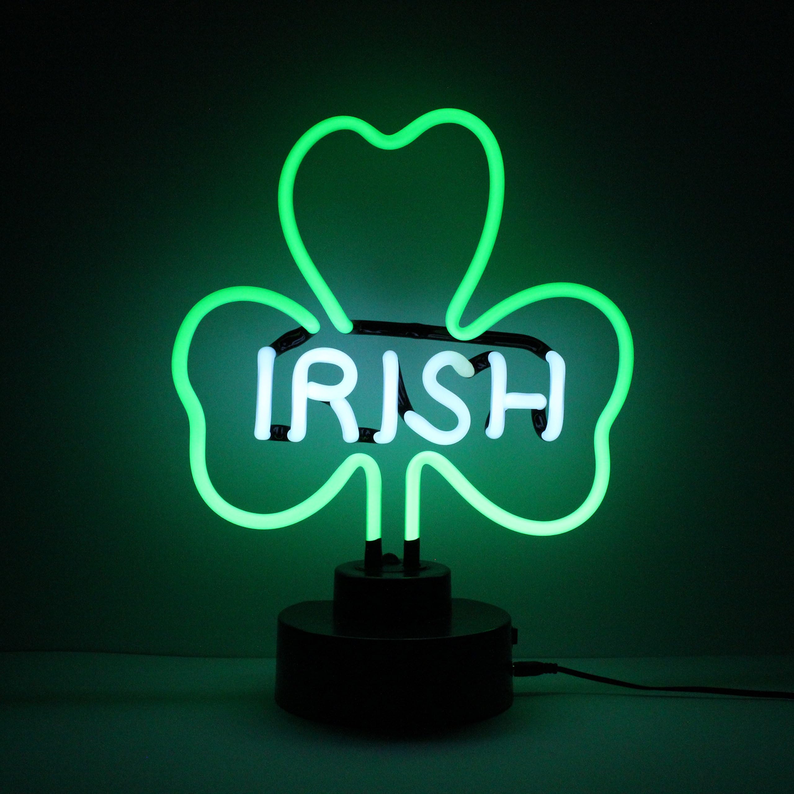 Icon Neon Irish Shamrock Real Neon Lighting Sculpture, Multi-Colour [Energy Class A++]