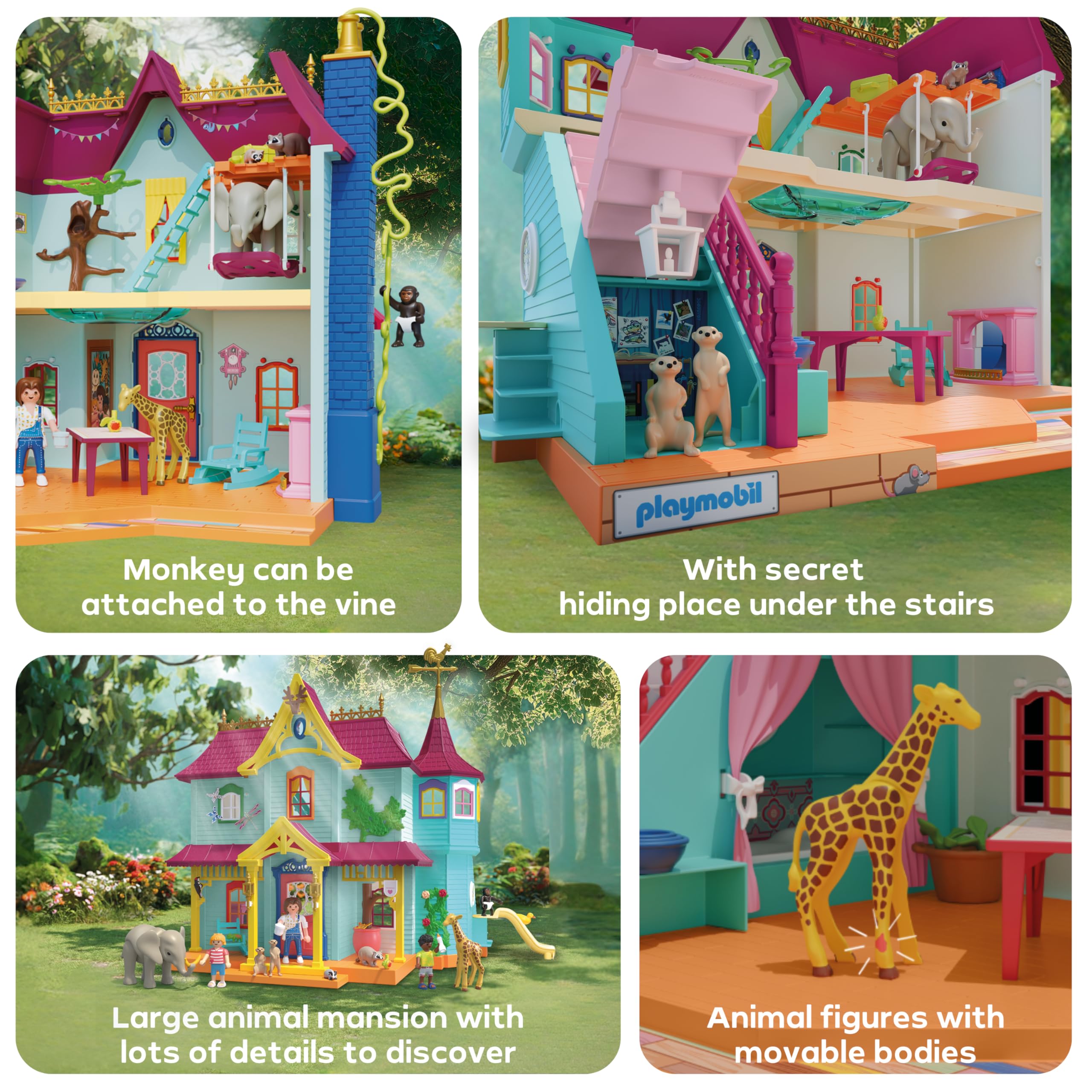 PLAYMOBIL Kunterbunte Tier-Villa 71852 Spielzeug ab 4 Jahren Tiere Figuren Zubehör