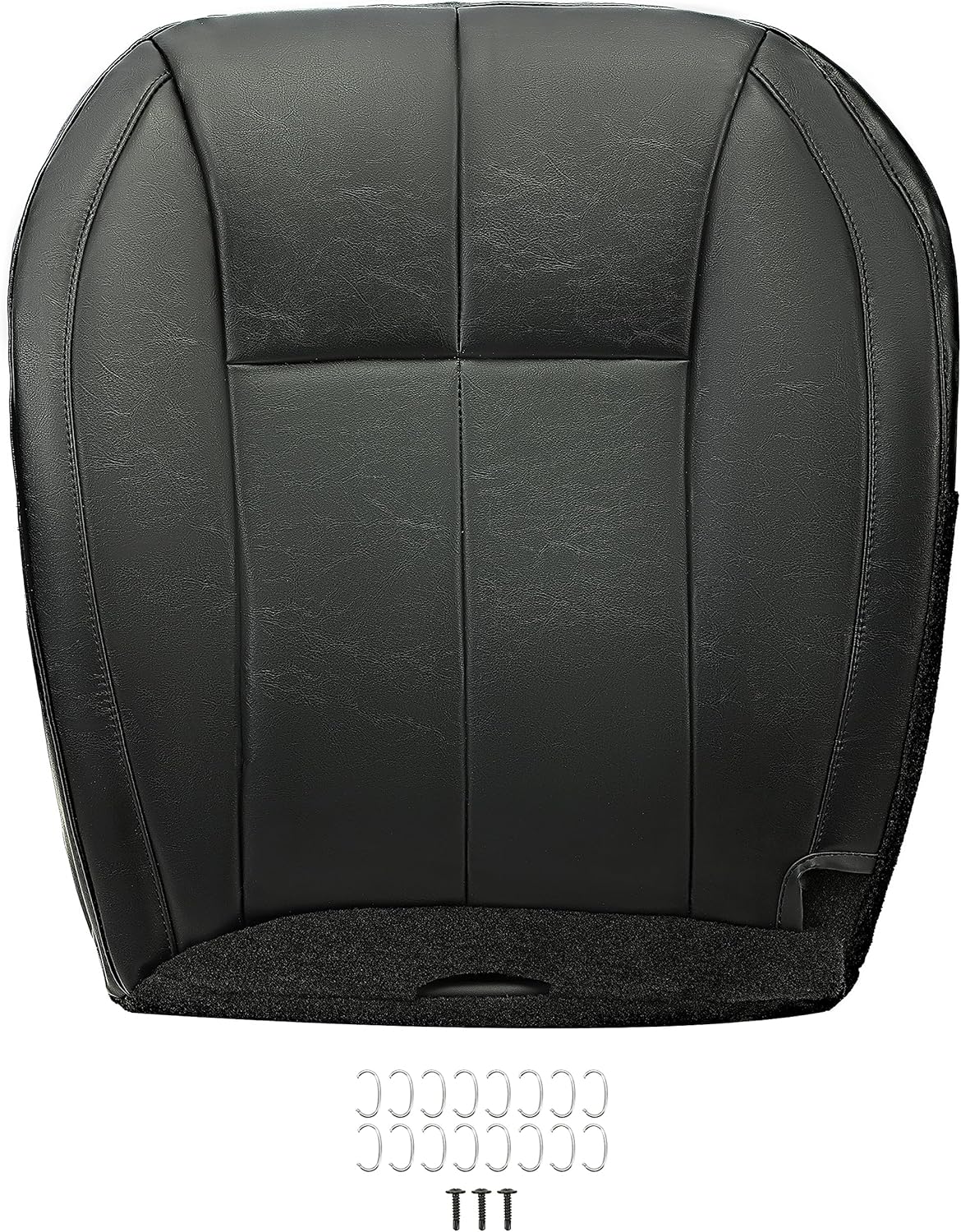 ECOTRIC Artificial Leather Seat Covers Driver Side Bottom Replacement Compatible with 2002-2004 Jeep Grand Cherokee Limited Overland Sport (Black)