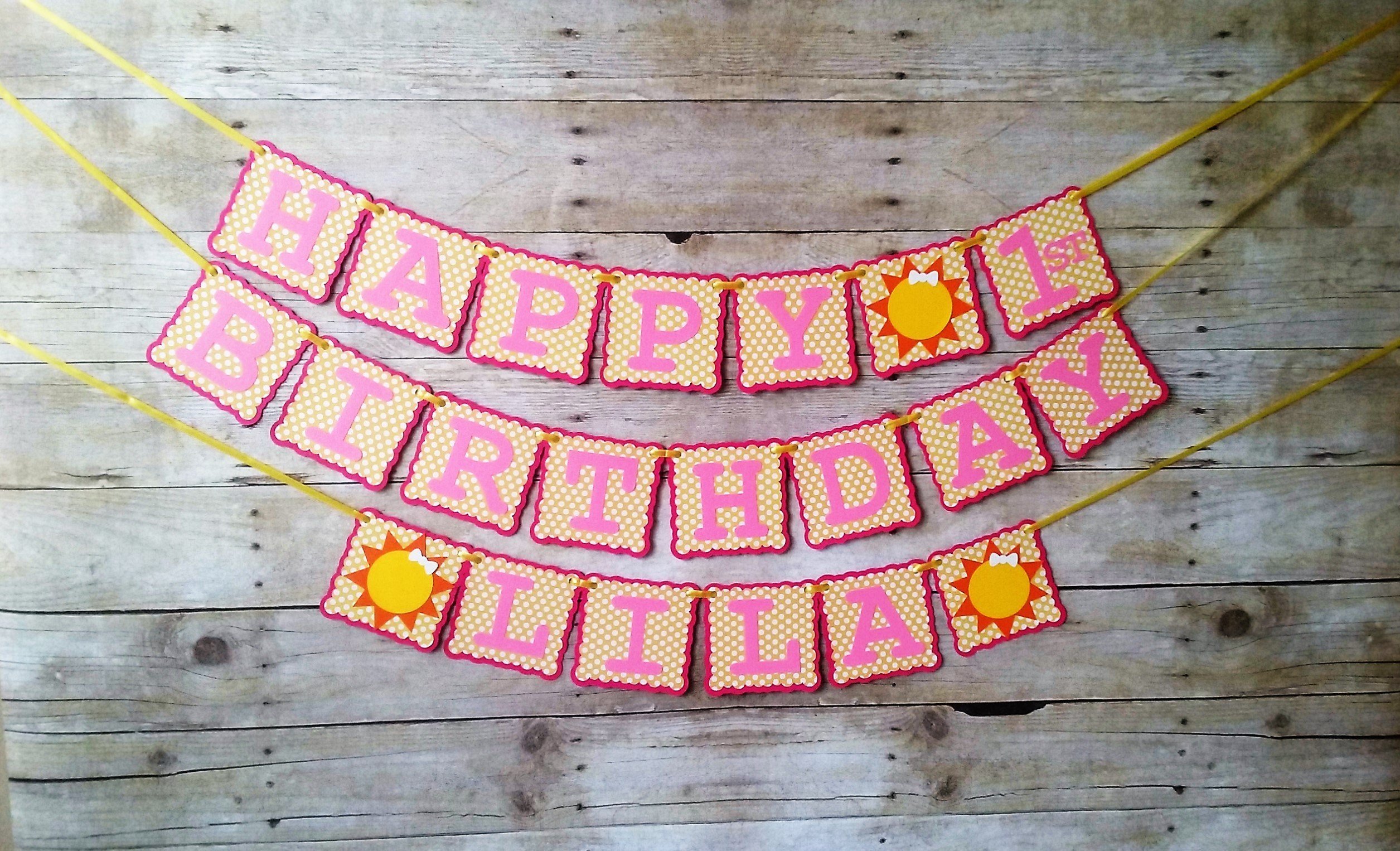 You Are My Sunshine Birthday Banner - party supplies - party banners - decorations - personalized