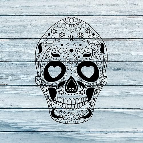Calcomanía de pared de calavera de azúcar Calavera Día Mexicano de los Huesos Muertos Vaso para laptop botella de cocina ventana de automóvil
