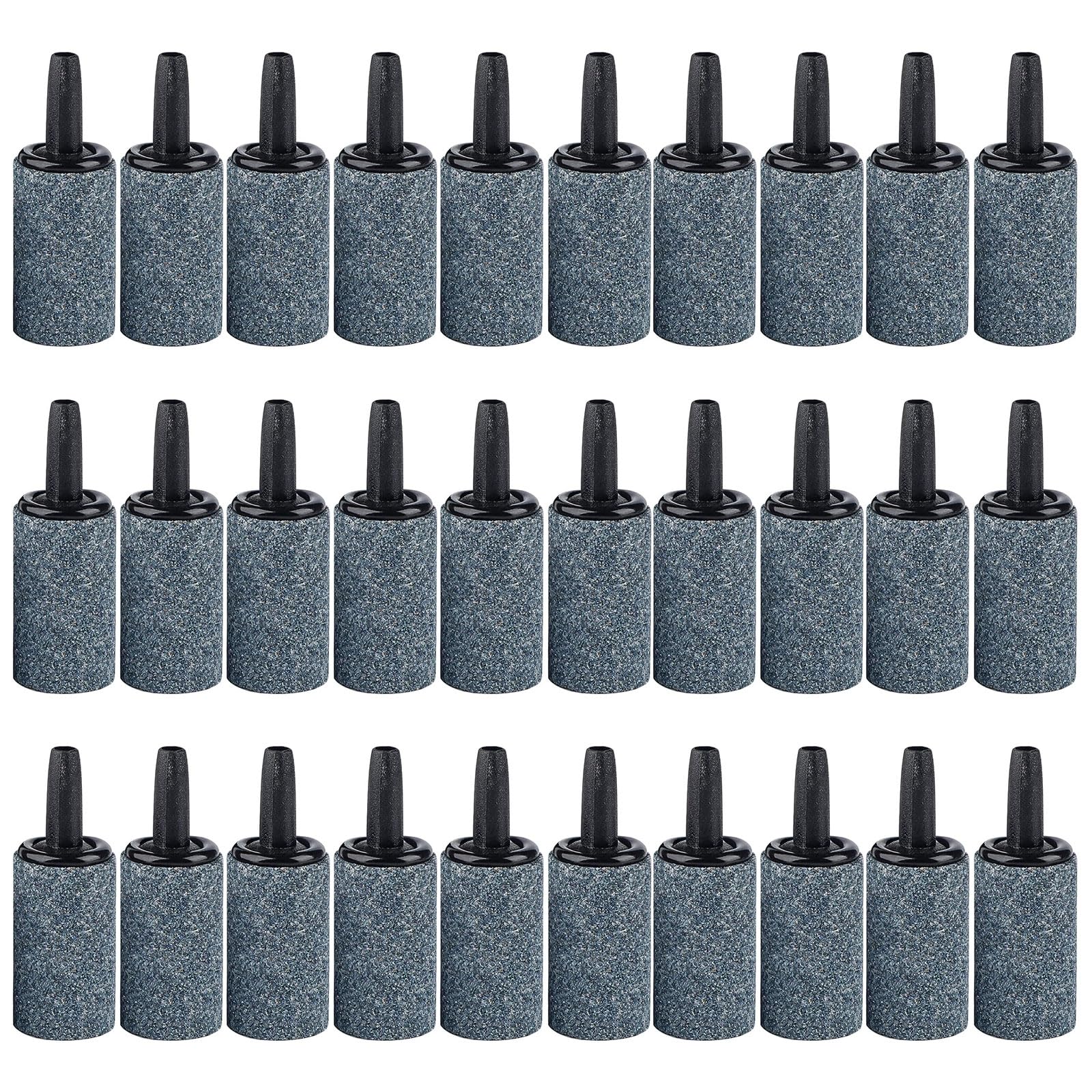 Pawfly 30 Pack 1 Inch Air Stone, Aquarium Air Stone Bubbler, Oxygen Diffuser for Fish Tank Bucket and Small DWC System, Cylindrical Bubble Release Tool for Air Pump Fish Tank