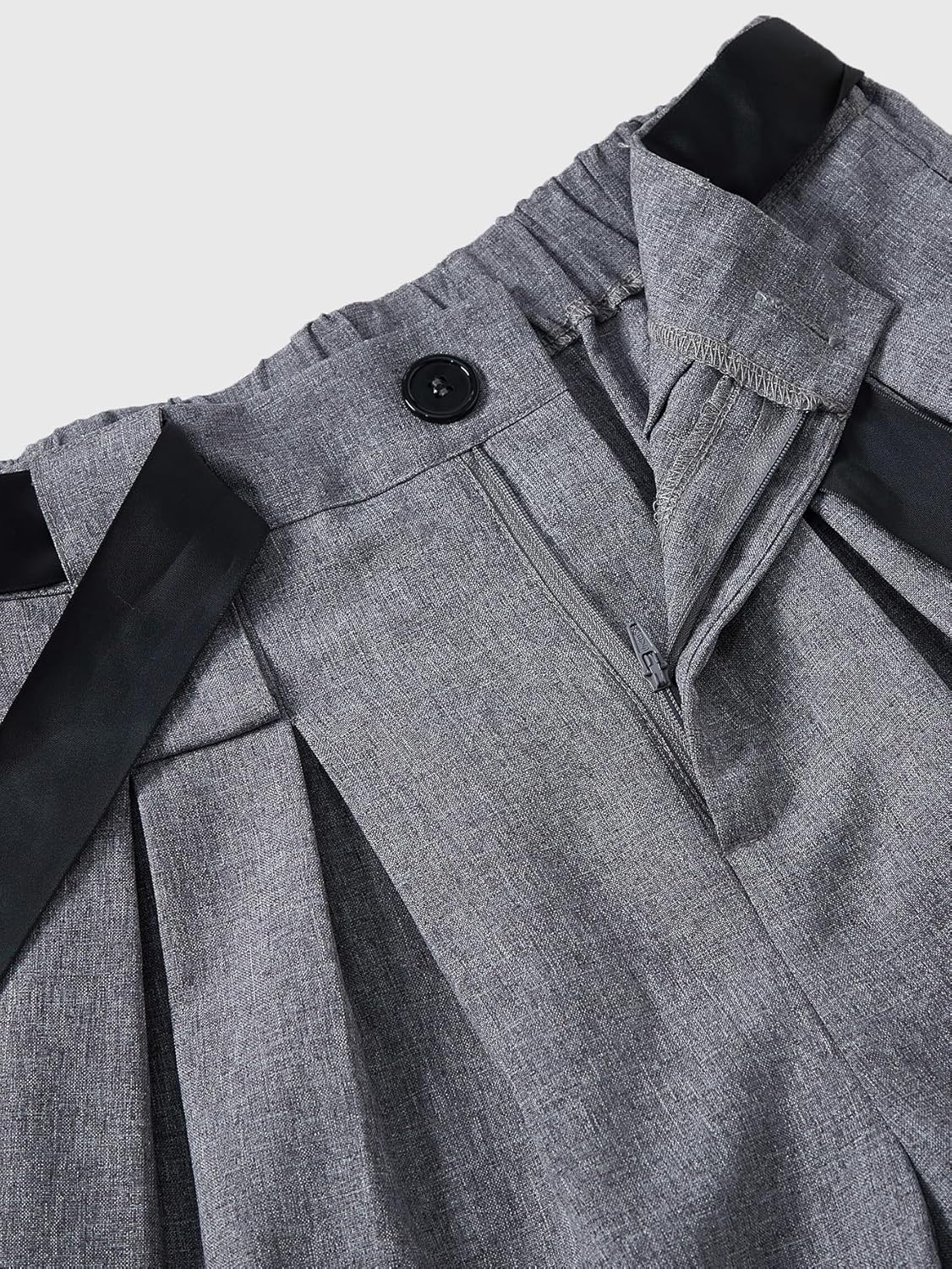 Women's Pleated Wide Leg Dress Pants Tie Knot High Waisted Loose Work Office Trousers with Pockets