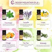 Vista 2 de Rocky Mountain Oils The Essentials Kit - Includes Lavender, Lemon, Orange, Peppermint, Tea Tree, and Rosemary Essential Oil - Topical, and Cleaning