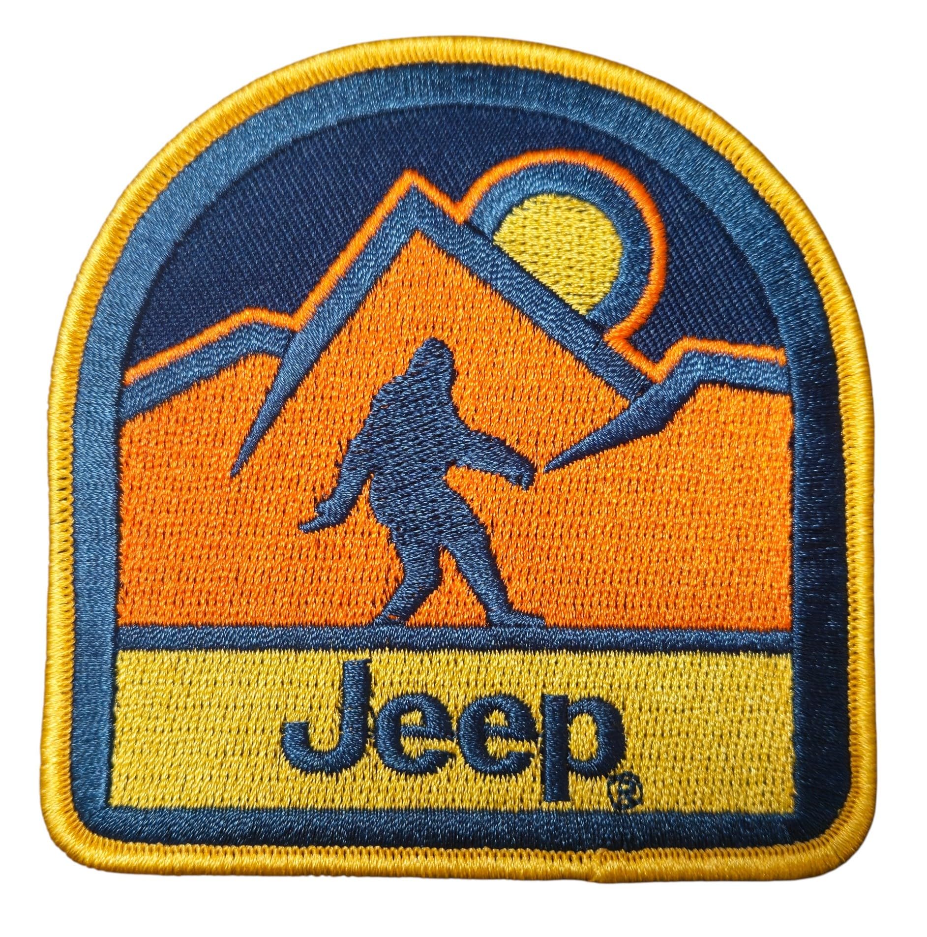 Patch Jeep Sasquatch brodé thermocollant 8,4x8,9 cm pour customiser veste et jean