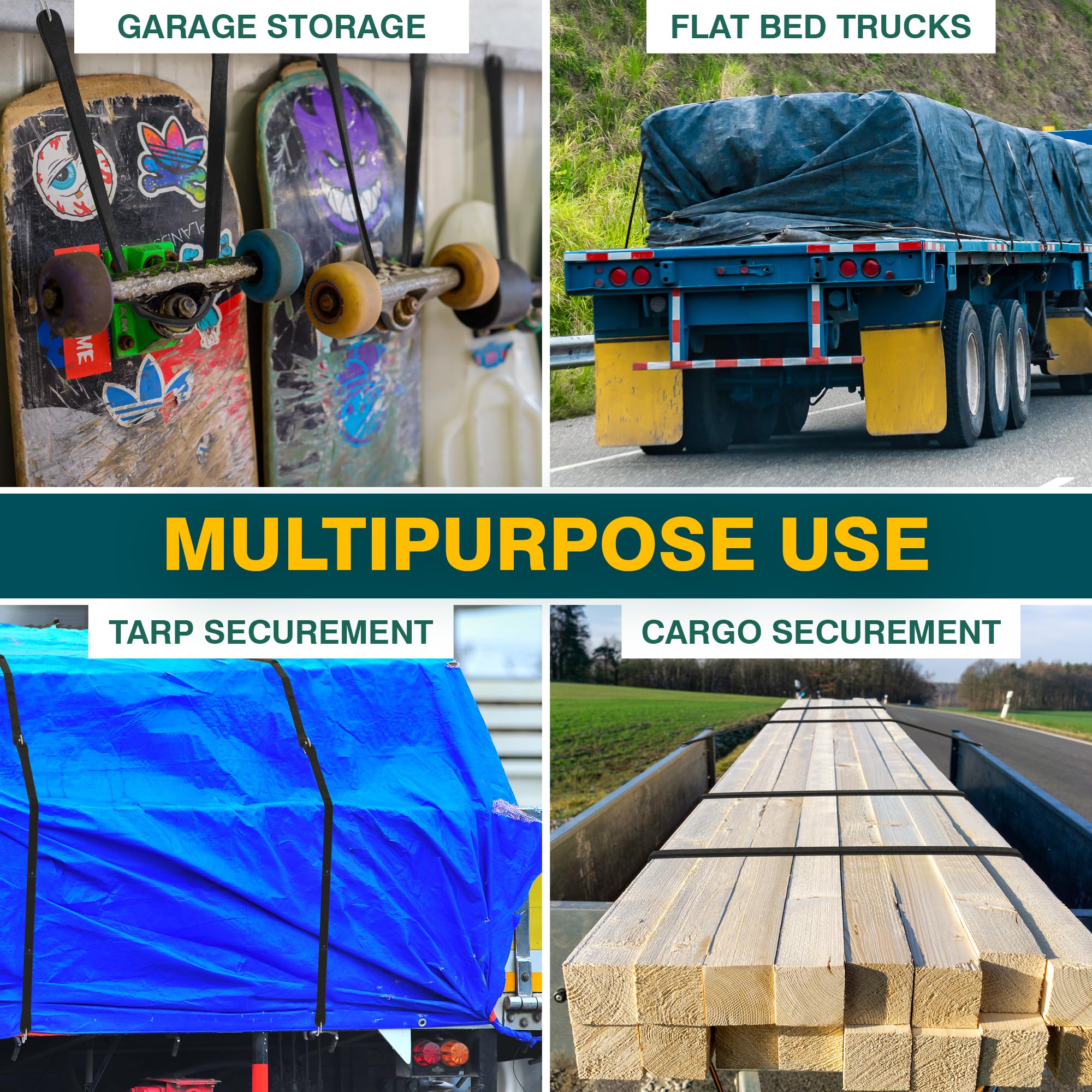 Confezione Da 20 Cinghie Elastiche Con Gancio Da 10 Cm, In - Foto 2