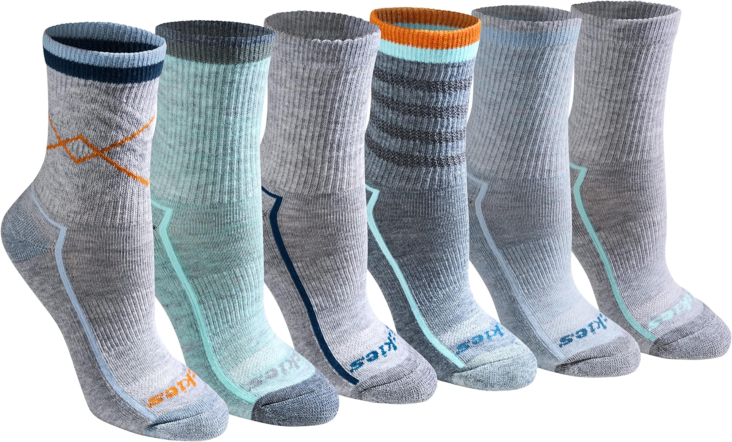 Women's Dri-Tech Advanced Moisture Wicking Mid-Crew Socks, Available in M-L (6, 12 Pairs)