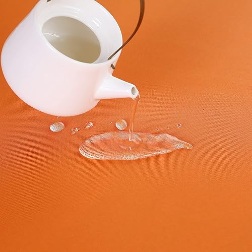Miniatura 9 de FOLINS&HOME Mantel cuadrado naranja en poliéster resistente y resistente al agua, sin arrugas, a prueba de derrames y lavables, 60 x 60 pulgadas,