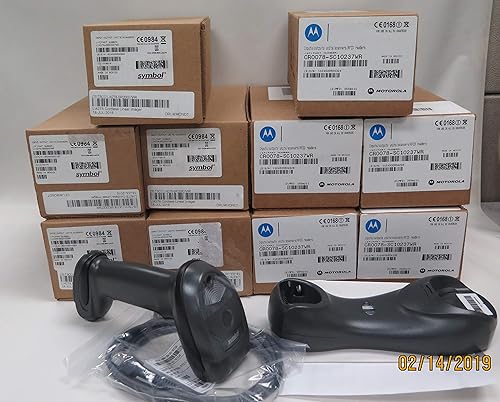 LI4278 Escáner de código de barras inalámbrico 1D con cuna y cable USB