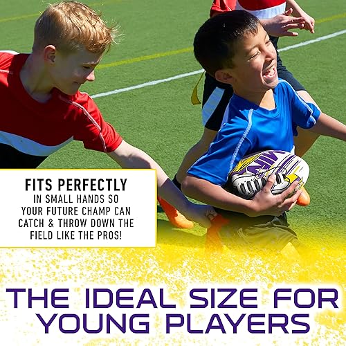Vista 161 de Franklin Sports - Balones de fútbol americano juveniles de todos los equipos de la NFL, juego de balón infantil pequeño de 8.5 pulgadas + inflador