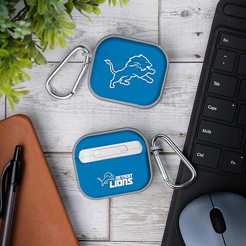 Miniatura 2 de GAME TIME Detroit Lions - Funda de silicona HDX compatible con Apple AirPods Gen 3 (gris clásico)