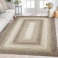 Vista 21 de Alfombra Bohemia 4x6 Alfombras de Área para Dormitorio Alfombra de Área con Estampado Trenzado Alfombra de Área Geométrica Moderna Alfombra Estética