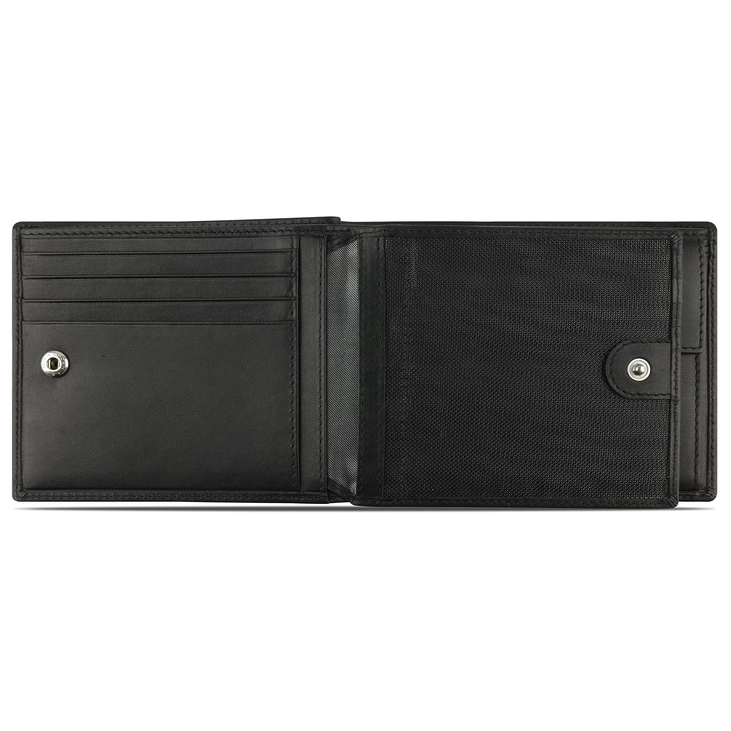 bugatti Super Slim Billetera de Piel Genuina - Delgada, con Protección RFID, 100% hecha a mano, Negra