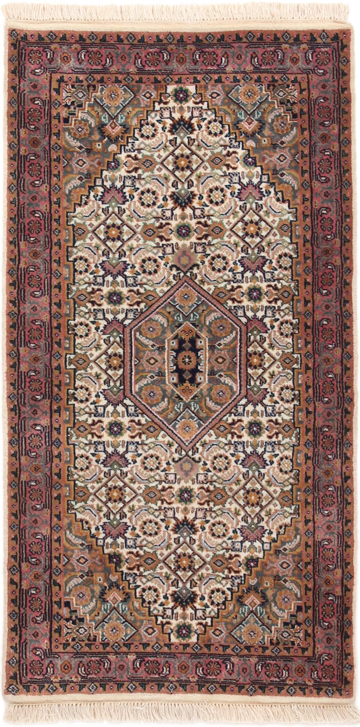 Tapis de course d'Orient Indo Kashan 73x140 cm noué main en laine