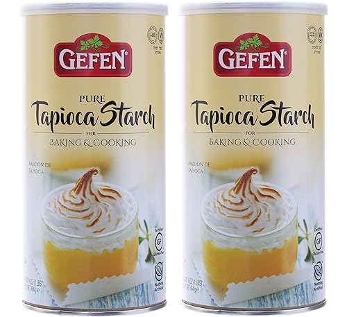 Gefen, Harina de tapioca sin gluten, almidón de tapioca, 16 onzas (paquete de 2) con tapa resellable