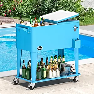 YITAHOME 80 Quart Rolling Patio Cooler