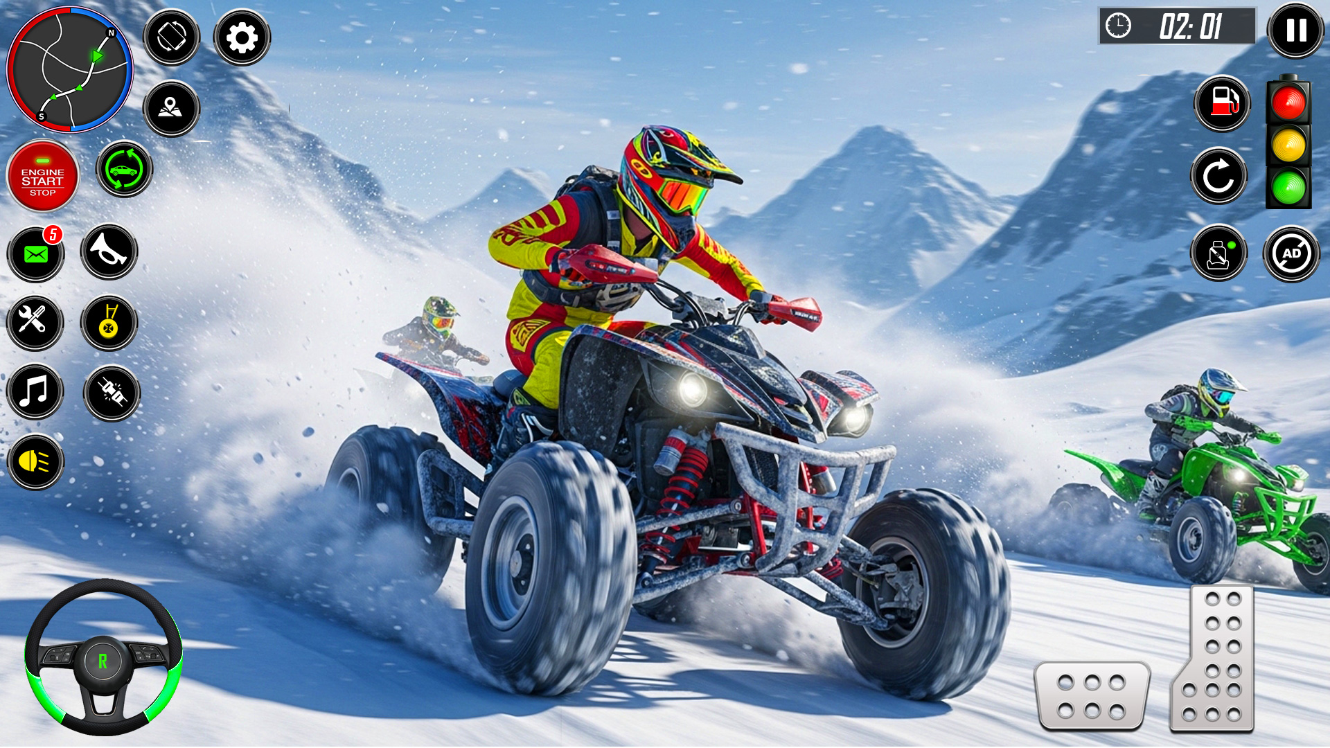 Quad Racing Simulator Futuristic Offroad Snow ATV Quad Bike Racing Stunt Simulator: Ultimate ...