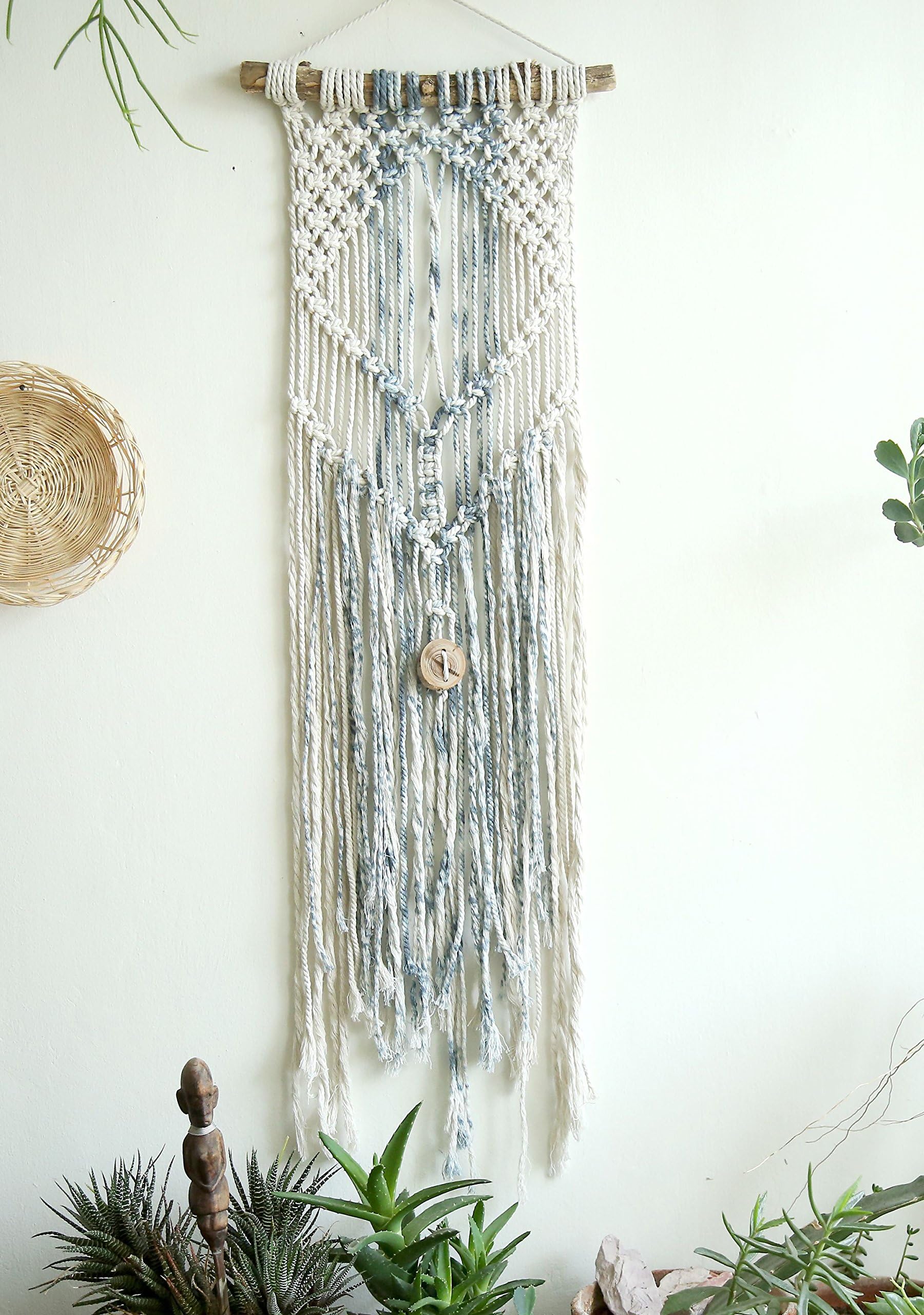 Macrame Wall Hanging, Boho Wall tapestry, Modern Macrame Wall Art, Wall decor, Blue wall hanging