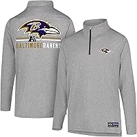 Vista 50 de Ultra Game NFL Official Adults Super Soft Quarter Zip Long Sleeve T-Shirt Gris Caliente Carbón