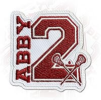 Custom Lacrosse Player Name & Number Embroidered Patch - Personalized Initial Iron-On/Sew-On/Hook & Loop for Jackets Hats Backpacks Mordesticker
