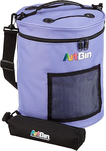 Vista 40 de ArtBin 6804SA - Tambor de hilo, almacenamiento portátil para tejer y ganchillo, [1] bolsa de lona de polietileno, estampado gris