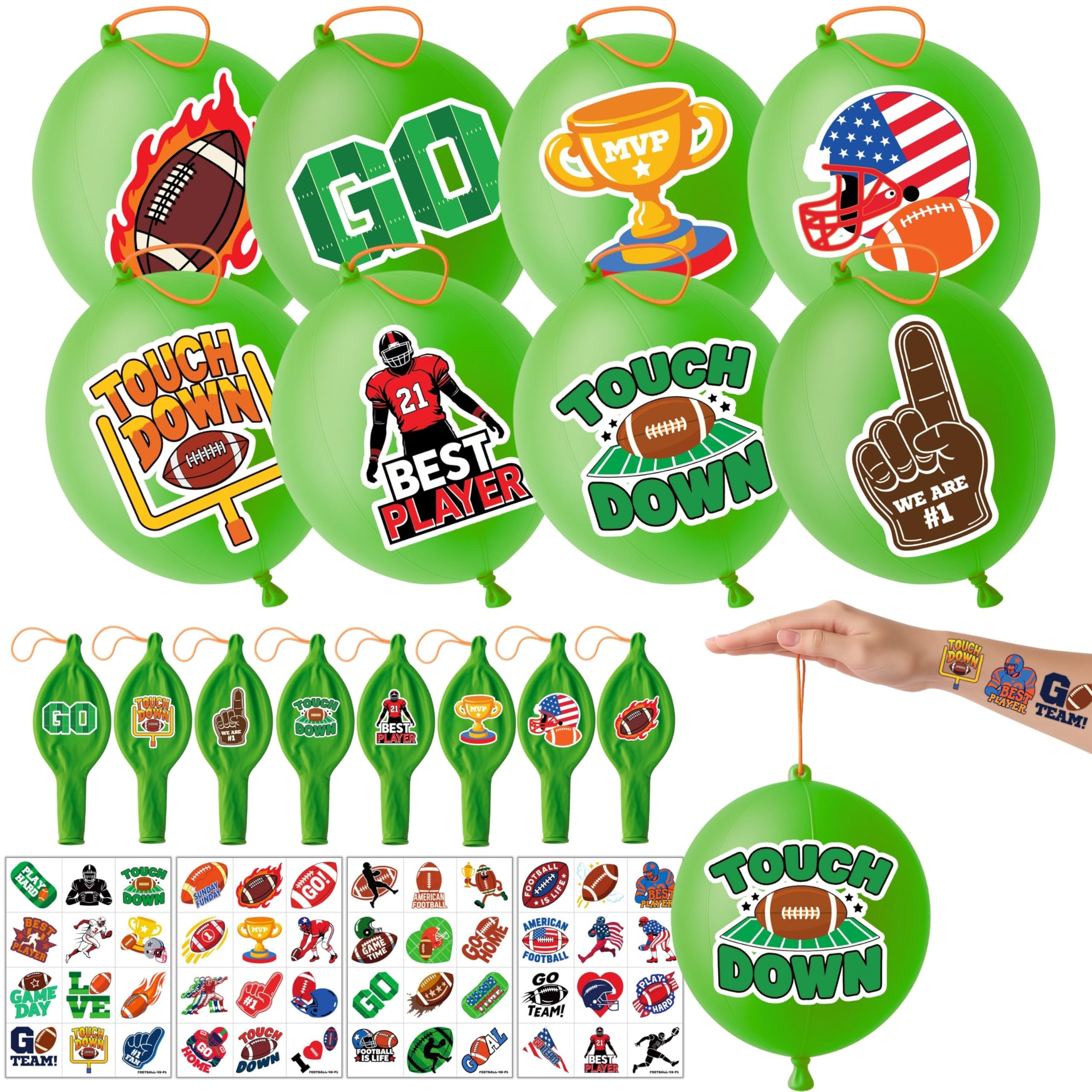 72 PCS Football Party Favors for Boys Girls