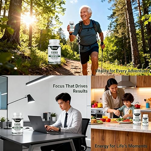 Miniatura 4 de Uthpeak NMNH Suplemento NAD 250mg - Dosis recomendada para un envejecimiento saludable, un suplemento de enfoque de memoria para apoyo de la función