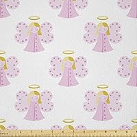 Vista 38 de Ambesonne The Yard, tela floral de estilo Art Nouveau, flores de amapola retro primavera verano jardín pétalos de follaje, tela de microfibra