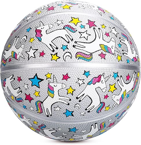 INPODAK Kids Basketball Youth Basketball 27.5 Inches Size 5 Junior Girls Basketball Classic Sport Ball Game Indoor Outdoor for Girl Kids Teenage