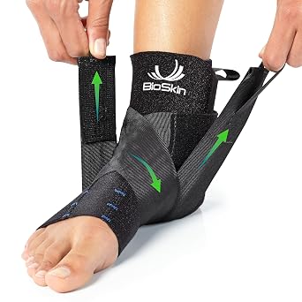 BioSkin AFTR Ankle Compression Brace - Ankle Wrap for Sprained Ankle, Post Injury, Support Brace for Women and Men, Swollen Feet Relief, HSA, FSA Medium, Large