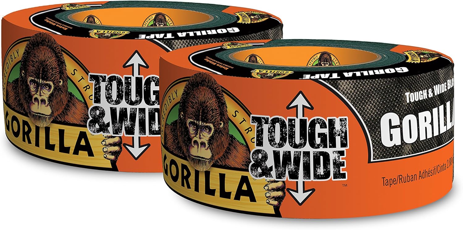 Gorilla Tough & Wide Duct Tape, 2.88" x 30 yd, Black, (Pack of 2) Gorilla Tough & Wide Duct Tape, 2.88" x 30 yd, Black, (Pack of 2)