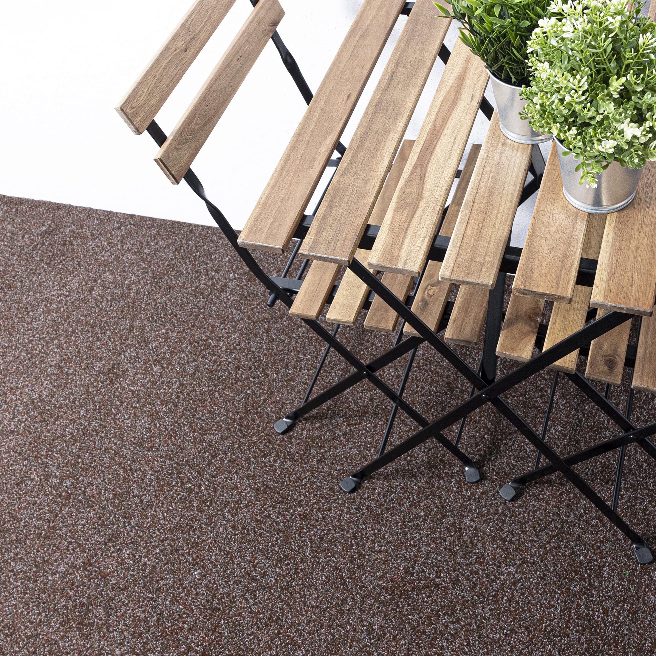 Carpeto Rugs Erba Sintetica per Esterno Drenante con Protuberanze - Prato Sintetico da Esterno Drenante - Tappeto Erba Sintetica per Esterno Rotolo - Marrone - 300 x 400 cm